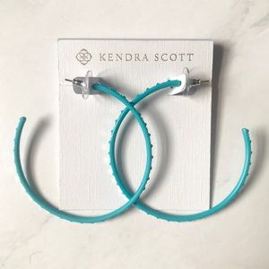 Kendra Scott Val Matte Aqua Hoop Earrings